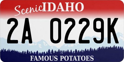 ID license plate 2A0229K