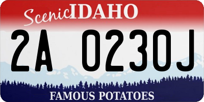 ID license plate 2A0230J