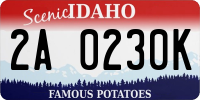 ID license plate 2A0230K