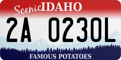 ID license plate 2A0230L