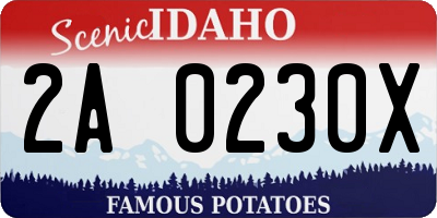 ID license plate 2A0230X