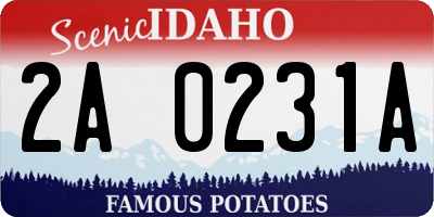 ID license plate 2A0231A