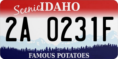 ID license plate 2A0231F