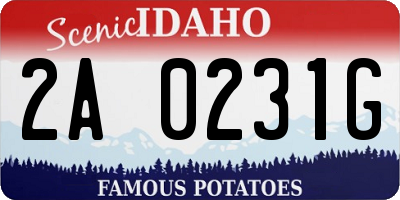 ID license plate 2A0231G