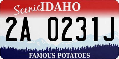 ID license plate 2A0231J