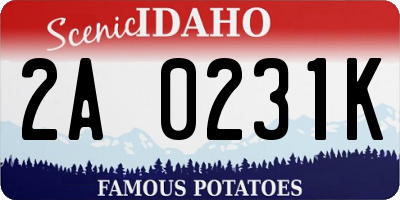 ID license plate 2A0231K