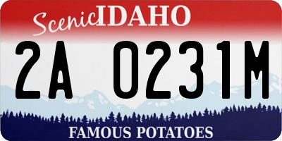 ID license plate 2A0231M