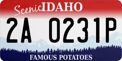 ID license plate 2A0231P