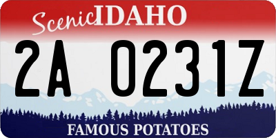 ID license plate 2A0231Z