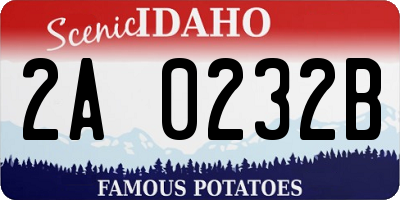 ID license plate 2A0232B