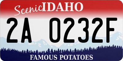 ID license plate 2A0232F