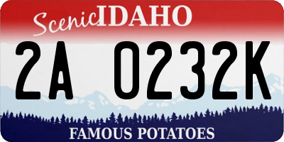 ID license plate 2A0232K