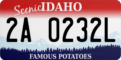 ID license plate 2A0232L
