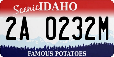 ID license plate 2A0232M