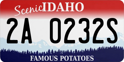 ID license plate 2A0232S
