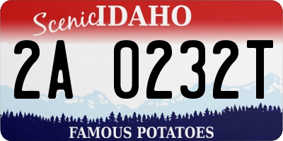 ID license plate 2A0232T