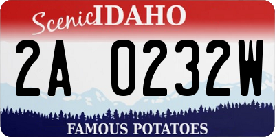 ID license plate 2A0232W