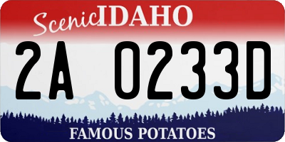 ID license plate 2A0233D
