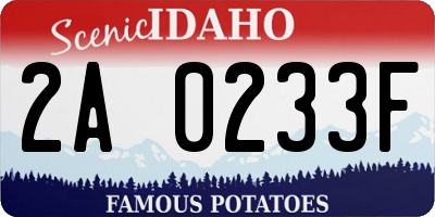 ID license plate 2A0233F