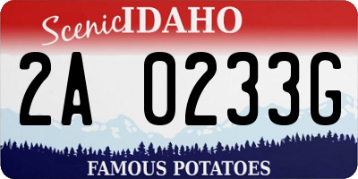 ID license plate 2A0233G