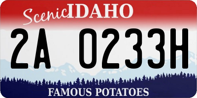 ID license plate 2A0233H