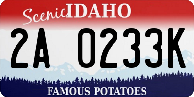 ID license plate 2A0233K