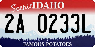 ID license plate 2A0233L