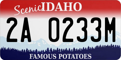 ID license plate 2A0233M