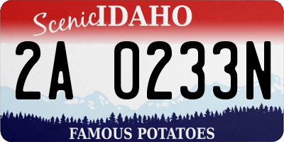 ID license plate 2A0233N