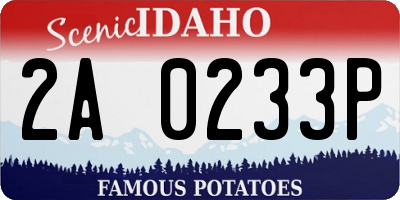 ID license plate 2A0233P