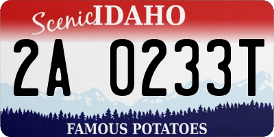 ID license plate 2A0233T