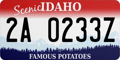 ID license plate 2A0233Z