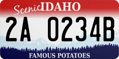 ID license plate 2A0234B
