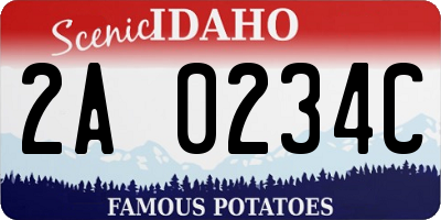 ID license plate 2A0234C