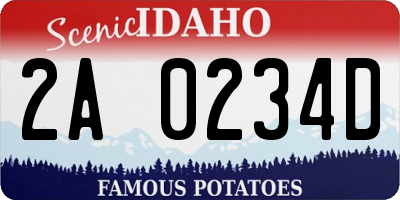 ID license plate 2A0234D