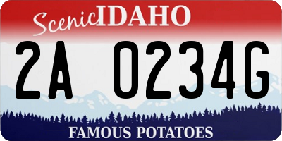 ID license plate 2A0234G