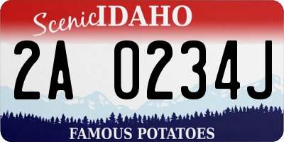 ID license plate 2A0234J