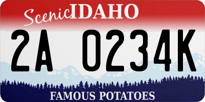 ID license plate 2A0234K