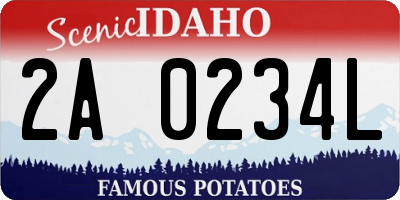 ID license plate 2A0234L