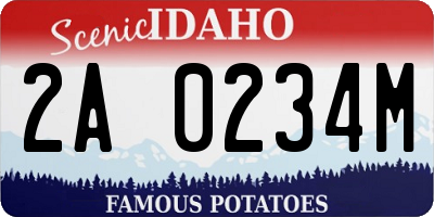 ID license plate 2A0234M