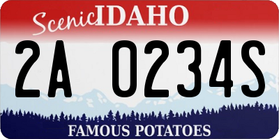 ID license plate 2A0234S