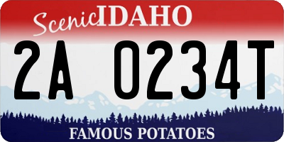 ID license plate 2A0234T
