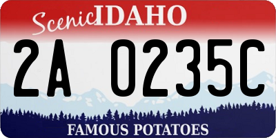 ID license plate 2A0235C