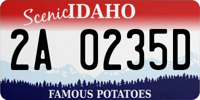 ID license plate 2A0235D