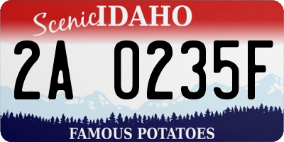 ID license plate 2A0235F