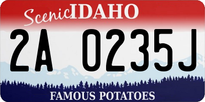 ID license plate 2A0235J