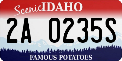 ID license plate 2A0235S