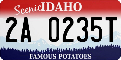 ID license plate 2A0235T
