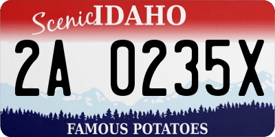 ID license plate 2A0235X
