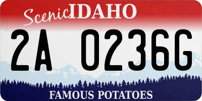 ID license plate 2A0236G
